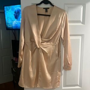 Forever 21 nude low V-neck dress